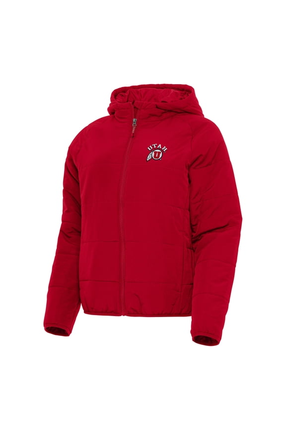 Women's Antigua Red Utah Utes Universe Full-Zip Puffer Jacket