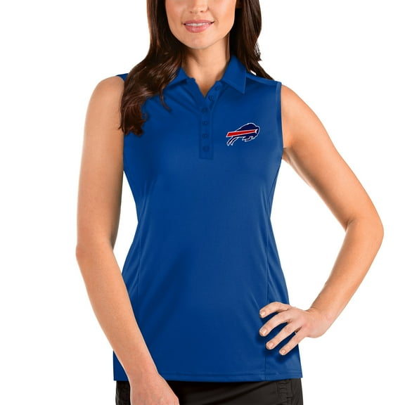 Women's Antigua Royal Buffalo Bills Sleeveless Tribute Polo