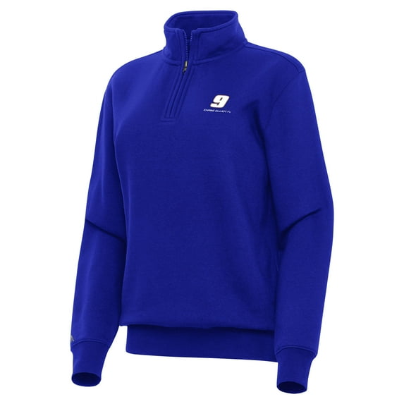 Women's-Antigua Royal Chase Elliott Victory Quarter-Zip Sweatshirt