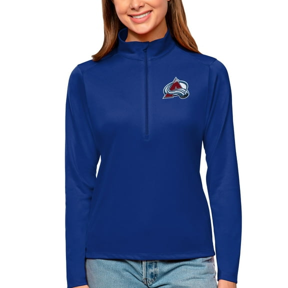 Women's Antigua Royal Colorado Avalanche Tribute Quarter-Zip Pullover Top