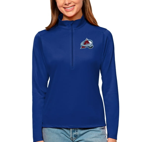 Women's Antigua Royal Colorado Avalanche Tribute Quarter-Zip Pullover Top