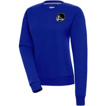 Women's Antigua  Royal Golden State Warriors Brushed Metallic Victory Pullover Sweatshirt