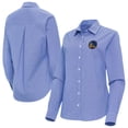 thumbnail image 1 of Women's Antigua Royal Golden State Warriors Porter Woven Long Sleeve Button-Up Shirt, 1 of 3