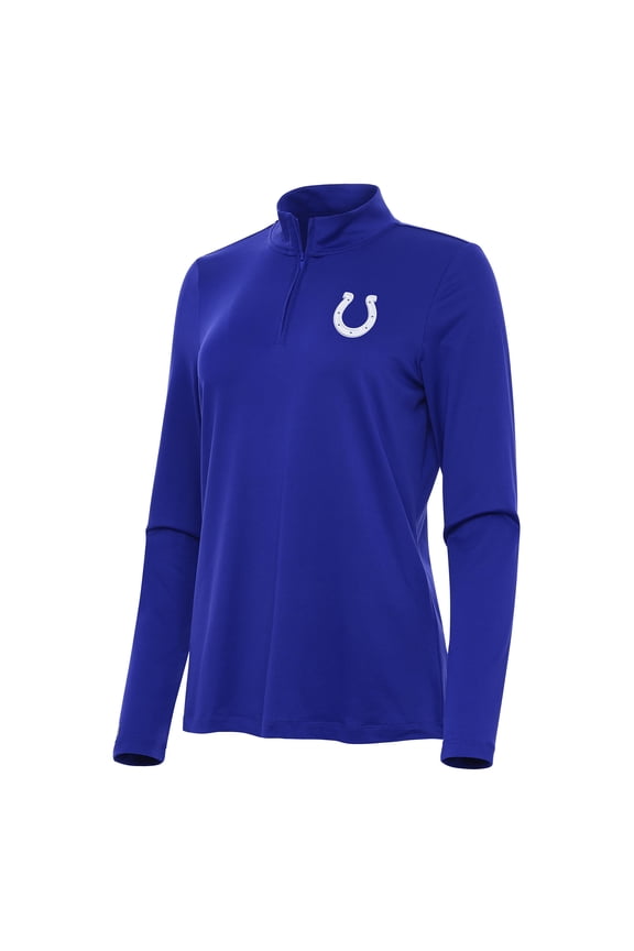 Women's Antigua  Royal Indianapolis Colts Reprocess Quarter-Zip Top
