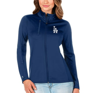 Antigua Women's Los Angeles Dodgers Gray Victory Hooded Pullover