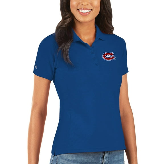 Women's Antigua Royal Montreal Canadiens Legacy Pique Polo