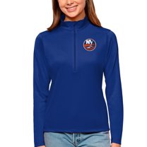 Women's Antigua Royal New York Islanders Tribute Quarter-Zip Pullover Top