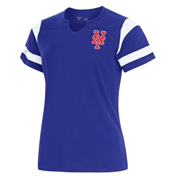 Women's Antigua Royal New York Mets Encounter Notch Neck Top
