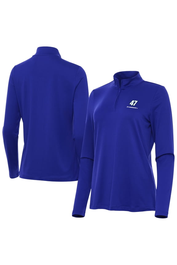 Women's-Antigua Royal Ricky Stenhouse Jr. Reprocess Quarter-Zip Pullover Top