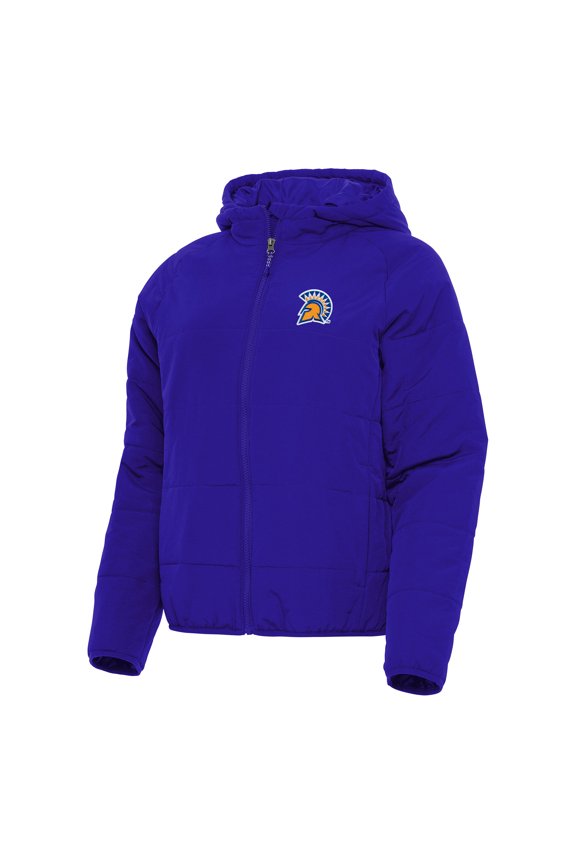 Women's Antigua Royal San Jose State Spartans Universe Full-Zip Puffer Jacket