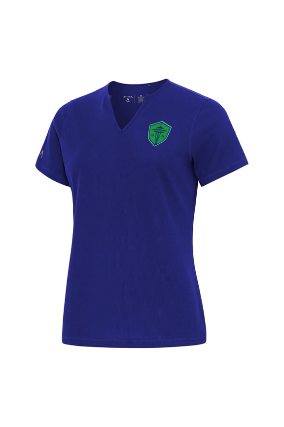 Women's Antigua Royal Seattle Sounders FC Traveler Notch Neck T-Shirt