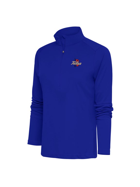 Women's Antigua Royal Tulsa Golden Hurricane Tribute Half-Zip Top