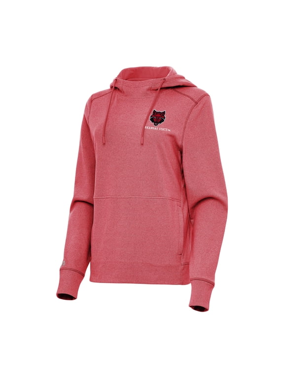 Women's Antigua Scarlet Arkansas State Red Wolves Justice Pullover Hoodie