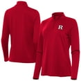 thumbnail image 1 of Women's Antigua  Scarlet Rutgers Scarlet Knights Reprocess Quarter-Zip Top, 1 of 3