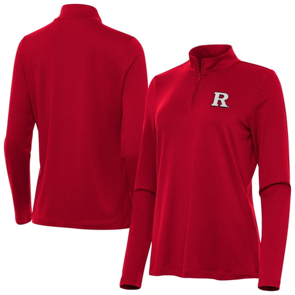 Women's Antigua  Scarlet Rutgers Scarlet Knights Reprocess Quarter-Zip Top