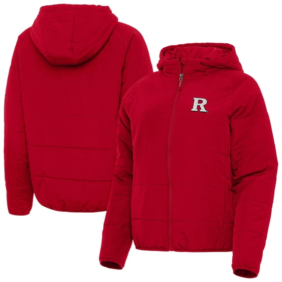 Women's Antigua Scarlet Rutgers Scarlet Knights Universe Full-Zip Hooded Puffer Jacket