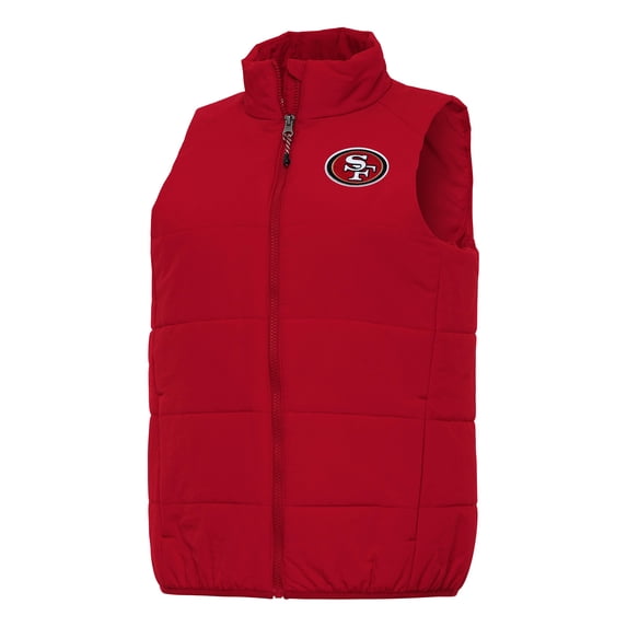 Women's Antigua Scarlet San Francisco 49ers Experience Full-Zip Vest
