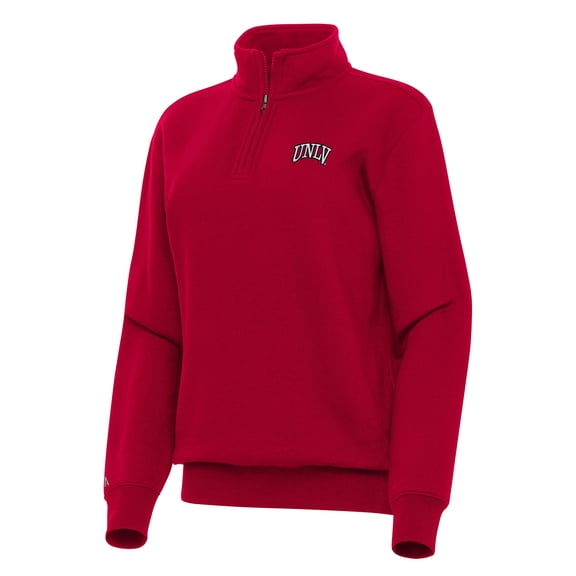 Women's Antigua Scarlet UNLV Rebels Victory Quarter-Zip Sweatshirt