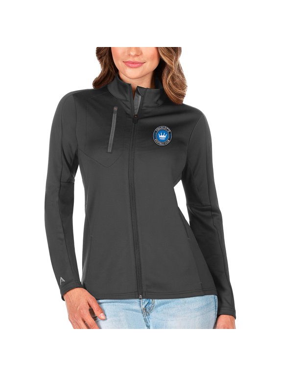 Women's Antigua Silver Charlotte FC Generation Full-Zip Jacket
