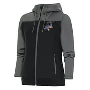Women's Antigua Steel/Charcoal Newark Eagles Protect Full-Zip Hoodie Jacket
