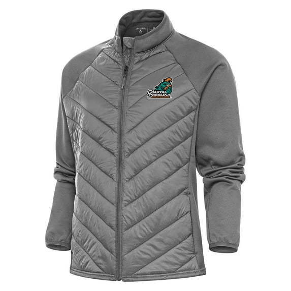 Women's Antigua Steel Coastal Carolina Chanticleers Altitude Full-Zip Puffer Jacket