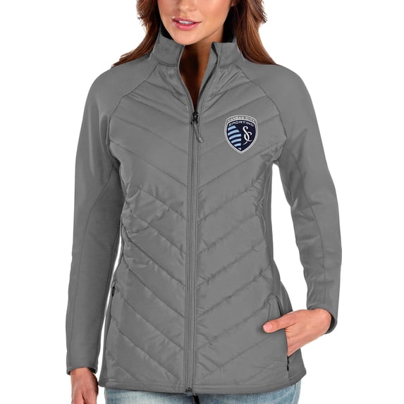 Women's Antigua Steel Sporting Kansas City Altitude Full-Zip Jacket