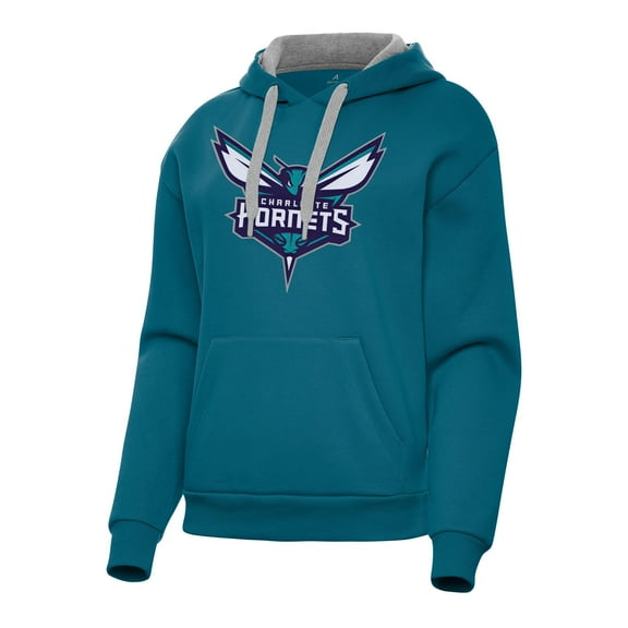 Women's Antigua Teal Charlotte Hornets Victory Pullover Hoodie