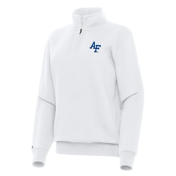 Women's Antigua White Air Force Falcons Victory Quarter-Zip Sweatshirt