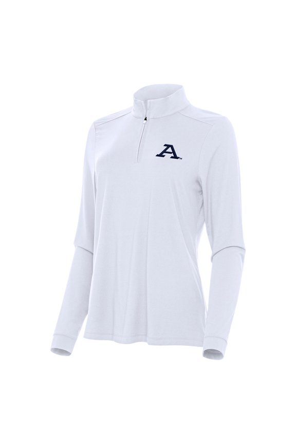 Women's Antigua White Akron Zips Intent Quarter-Zip Top