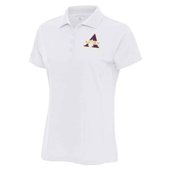 Women's Antigua White Alcorn State Braves Legacy Digital Thermal Pique Polo
