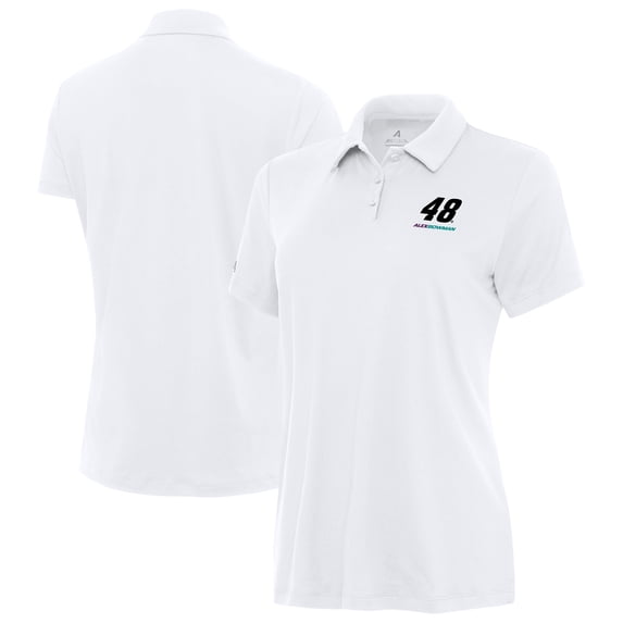 Women's-Antigua White Alex Bowman Reprocess Polo