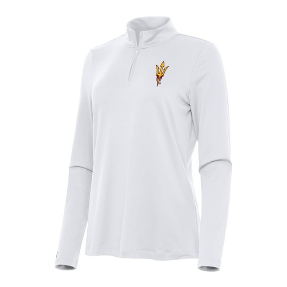 Women's Antigua White Arizona State Sun Devils Reprocess Quarter-Zip Top