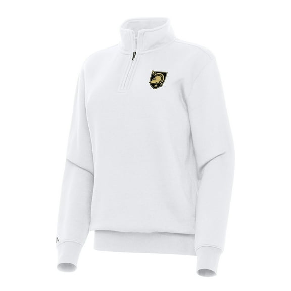 Women's Antigua White Army Black Knights Victory Quarter-Zip Sweatshirt