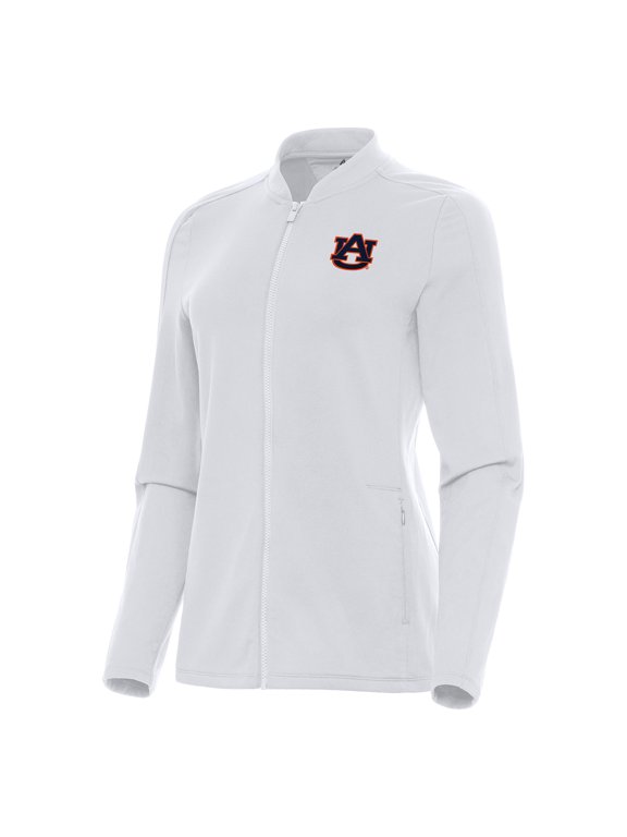 Women's Antigua White Auburn Tigers Continual Full-Zip Jacket