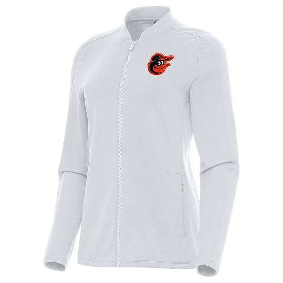 Women's Antigua White Baltimore Orioles Continual Full-Zip Jacket