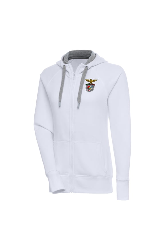 Women's Antigua White Benfica Takeover Full-Zip Hoodie Jacket