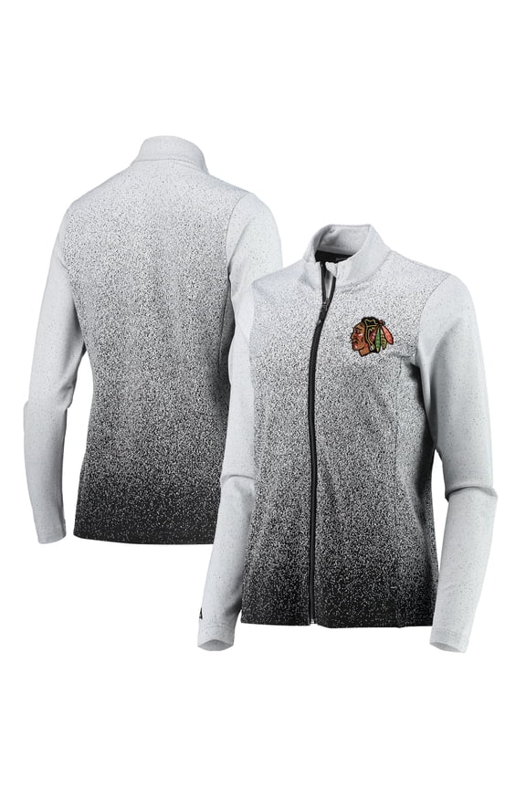 Women's Antigua White/Black Chicago Blackhawks Guide Desert Dry Full-Zip Jacket