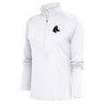 thumbnail image 1 of Women's Antigua  White Boston Red Sox Brushed Metallic Tribute Half-Zip Pullover Top, 1 of 1