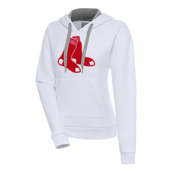Women's Antigua  White Boston Red Sox Victory Pullover Hoodie