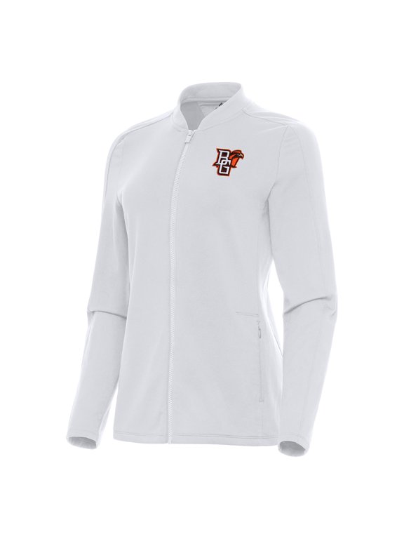 Women's Antigua White Bowling Green St. Falcons Continual Full-Zip Jacket