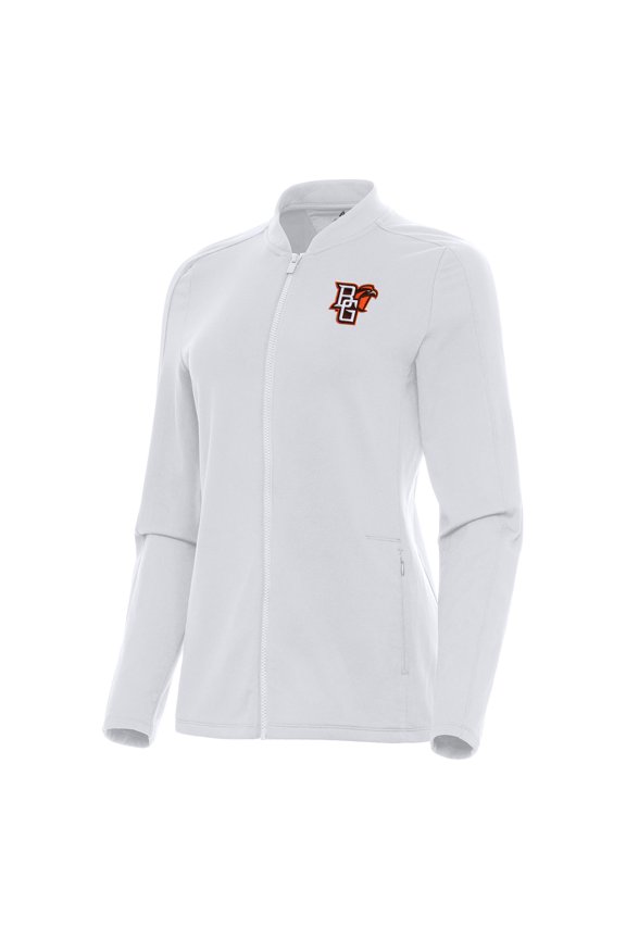 Women's Antigua White Bowling Green St. Falcons Continual Full-Zip Jacket