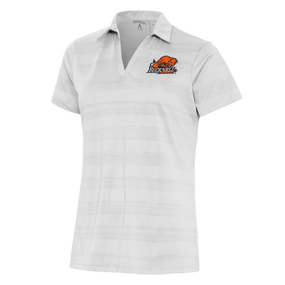 Women's Antigua White Bucknell Bison Compass Polo