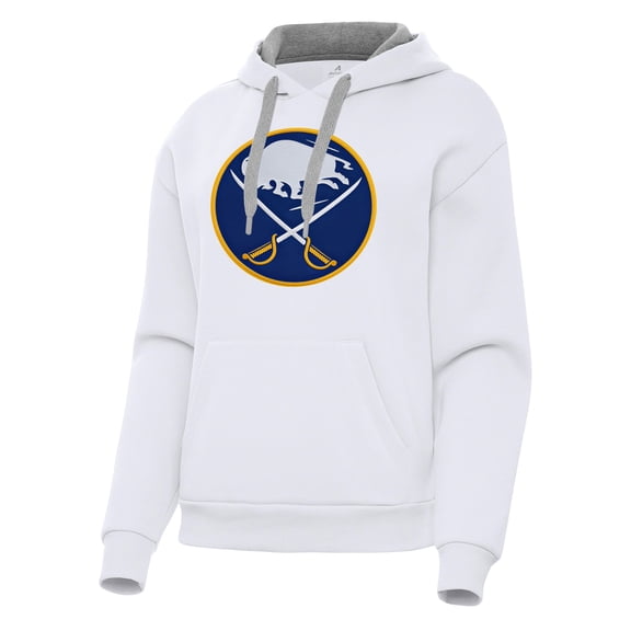 Women's Antigua White Buffalo Sabres Victory Pullover Hoodie