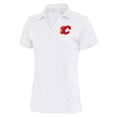 thumbnail image 1 of Women's Antigua White Calgary Flames Team Logo Tribute Polo, 1 of 1