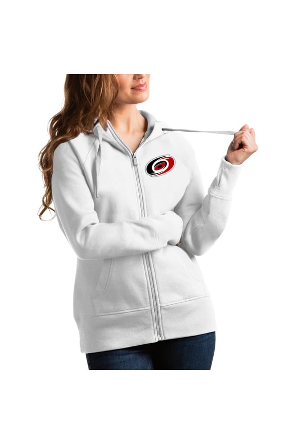 Women's Antigua White Carolina Hurricanes Victory Full-Zip Hoodie