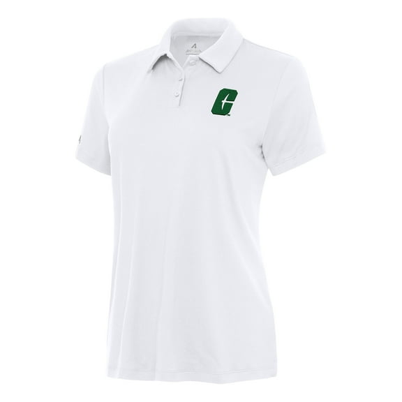 Women's Antigua White Charlotte 49ers Reprocess Polo