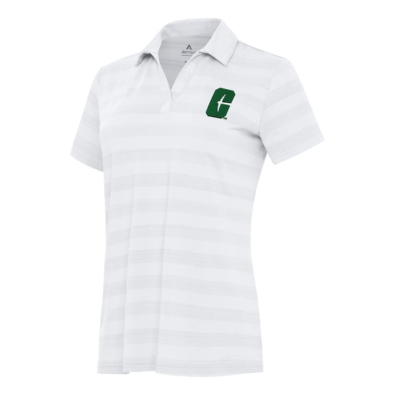 Women's Antigua White Charlotte 49ers Tunnel Polo