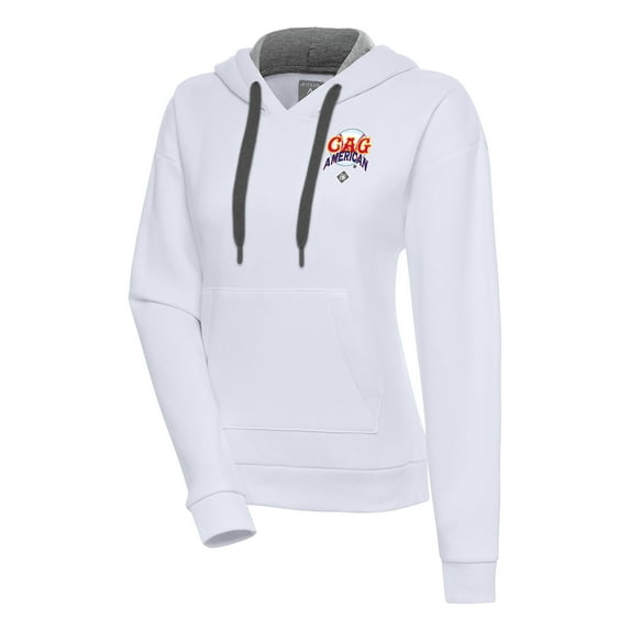 Women's Antigua White Chicago American Giants Victory Pullover Hoodie