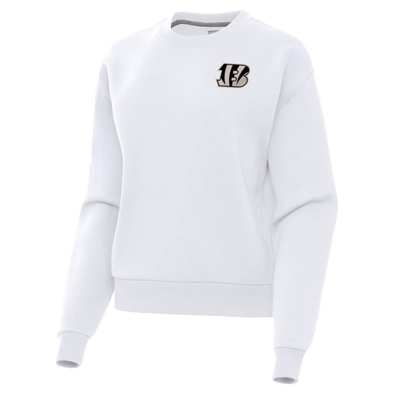 Women's Antigua White Cincinnati Bengals Victory Pullover Sweatshirt