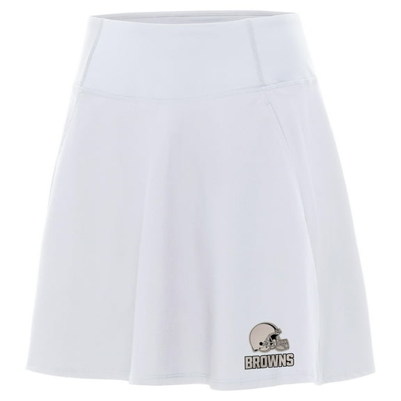 Women's Antigua White Cleveland Browns  Brushed Carbon Chip Skort
